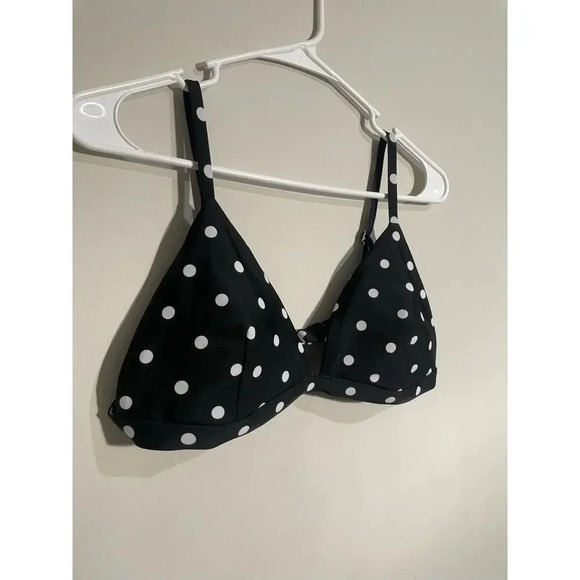 Hollister Swim Black and‎ White Polka Dot Triangle Bikini Top - Picture 2 of 7